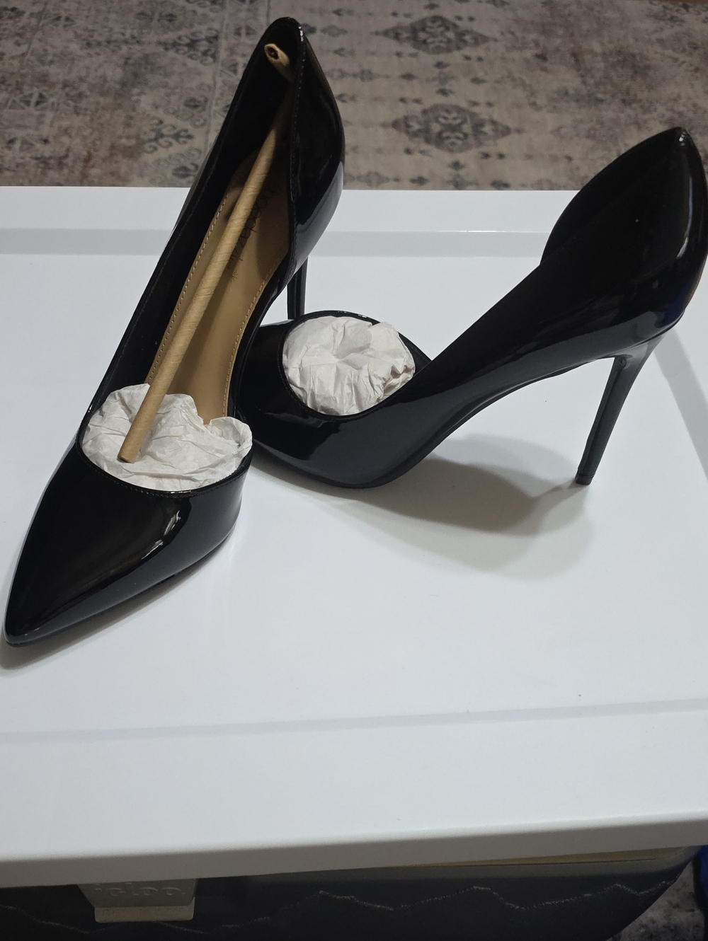 Shoe Dazzle Black Patent Pointed-Toe Stiletto Heels